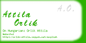 attila orlik business card